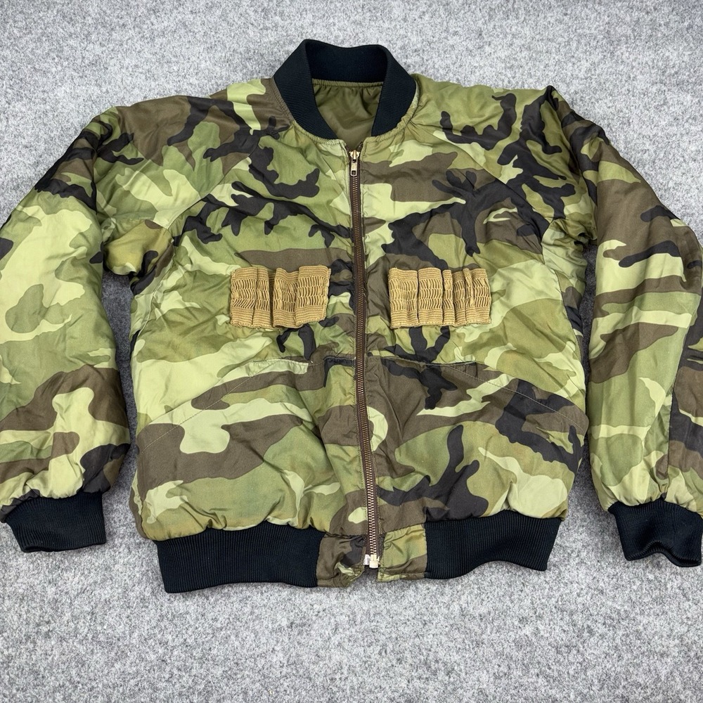 Vintage Columbia Camo Bomber Jacket Men's Small Thinsulate Hunting Woodland 90s